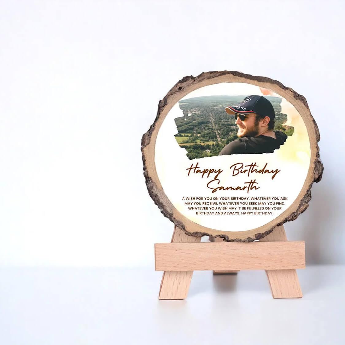 Personalized Natural Wood Color Photo Frame
