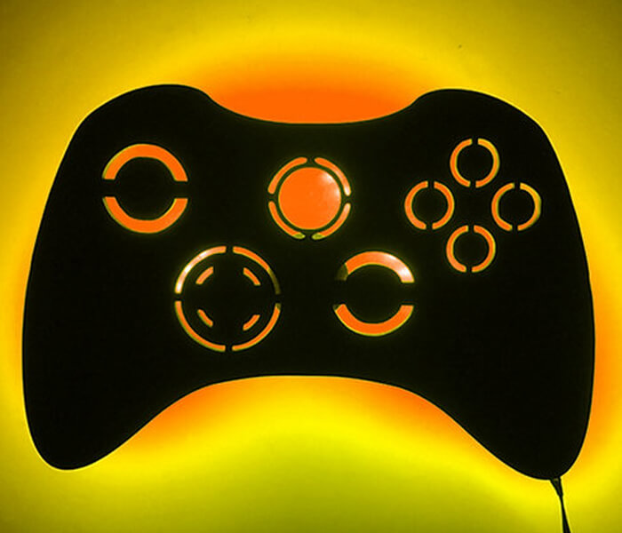 Remote X Box Game Controller Wall Hanging Light