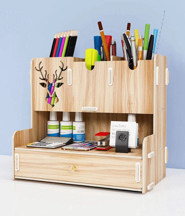 customized Wooden Office Desk Organiser and Accessories, Multi-Functional Office Table Accessories,
