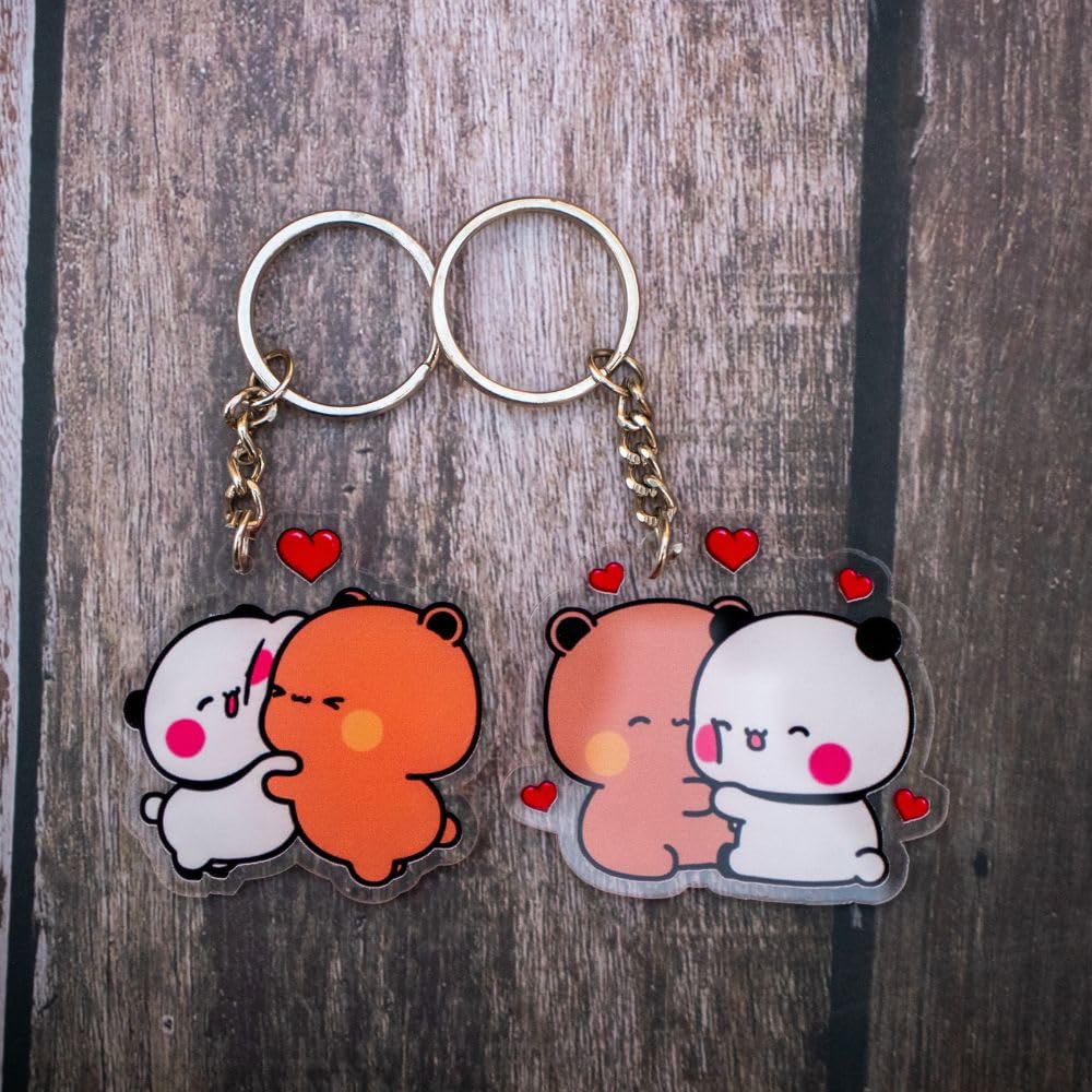 Cute Couple Bubu Dubu Keychain Combo of 2