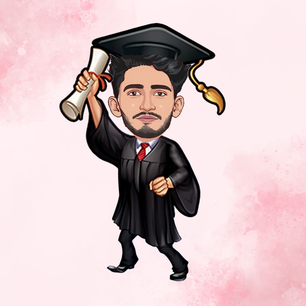Customized Graduation Boy Caricature