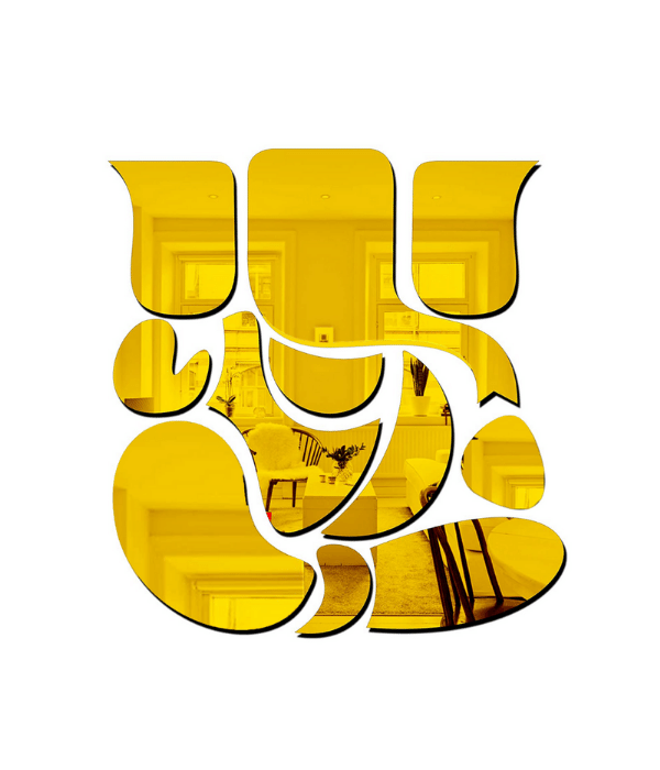 Diwali Ganesha Design 3D Acrylic Decorative Golden Mirror Wall Sticker