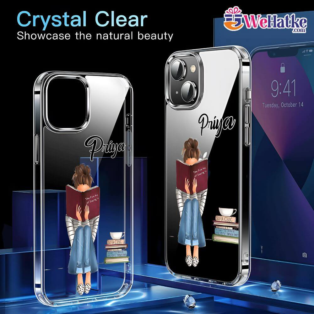 Customized Back Case For Girl Book Lover