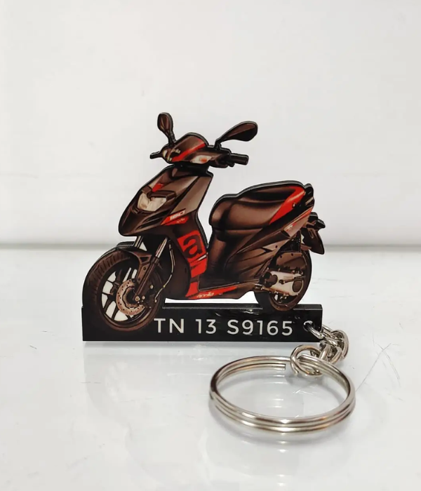 Customized Scooty keychain with photo and number