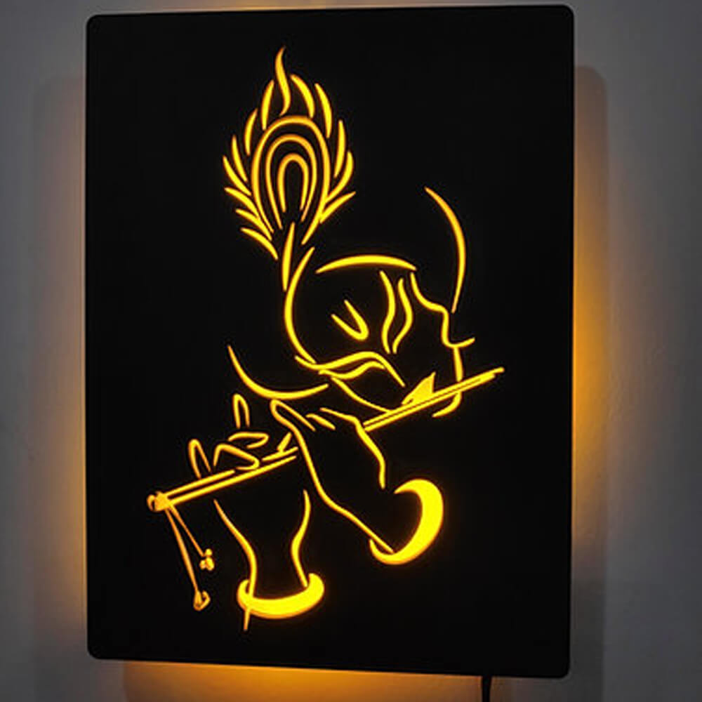 Krishna Ji Wall Hanging Frame with Led Light