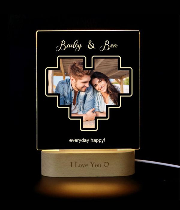 Customized heart frame with attached photo & name