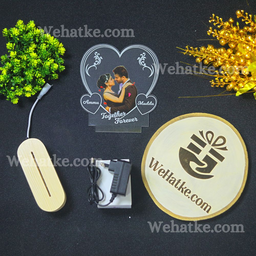 customized Love heart frame with UV printed photo for couple