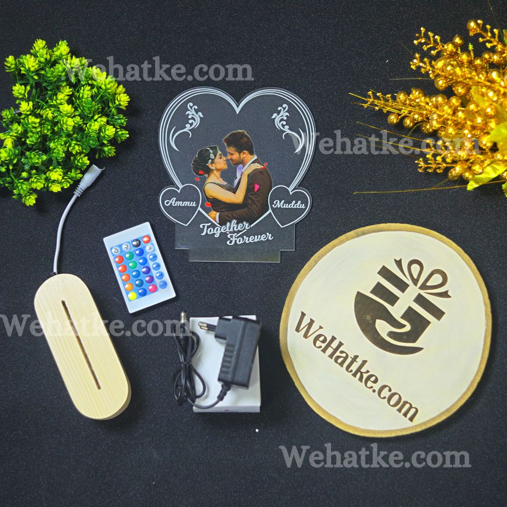 customized Love heart frame with UV printed photo for couple