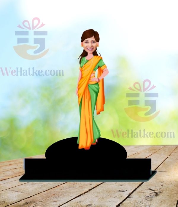 Customized caricature in modern sari style