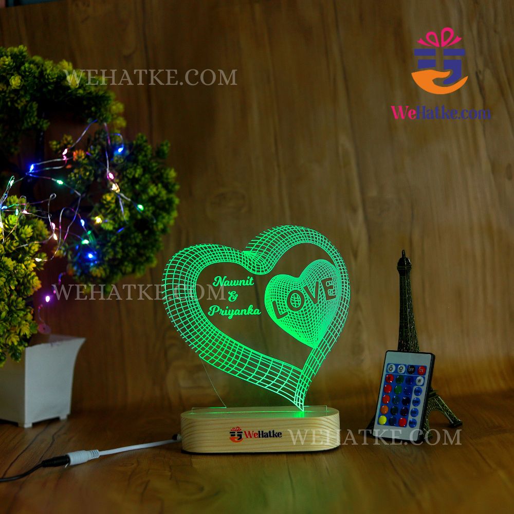 Customized Valentine 3D Illusion Love Heart Shape