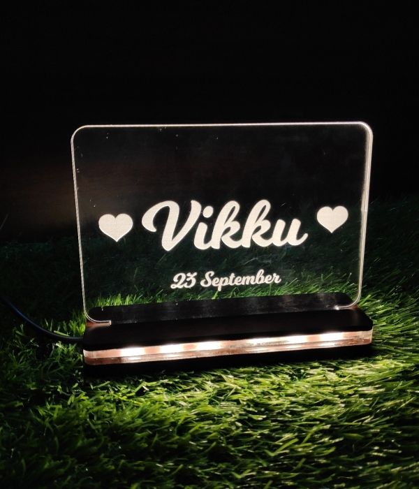 Customized acrylic engraved led lamp