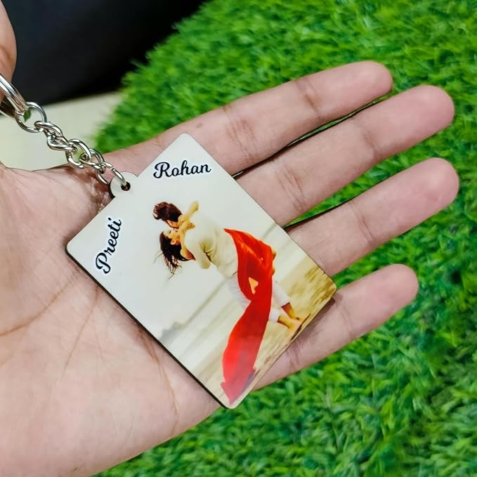 Double Side Keychain With QR And Image