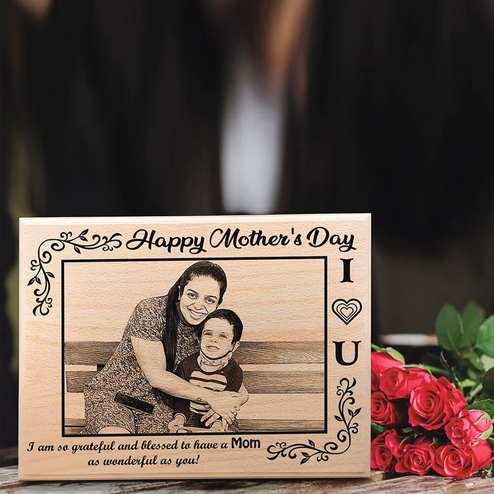 Happy Mother’s Day Customized Engraved Photo Plaque for Mom