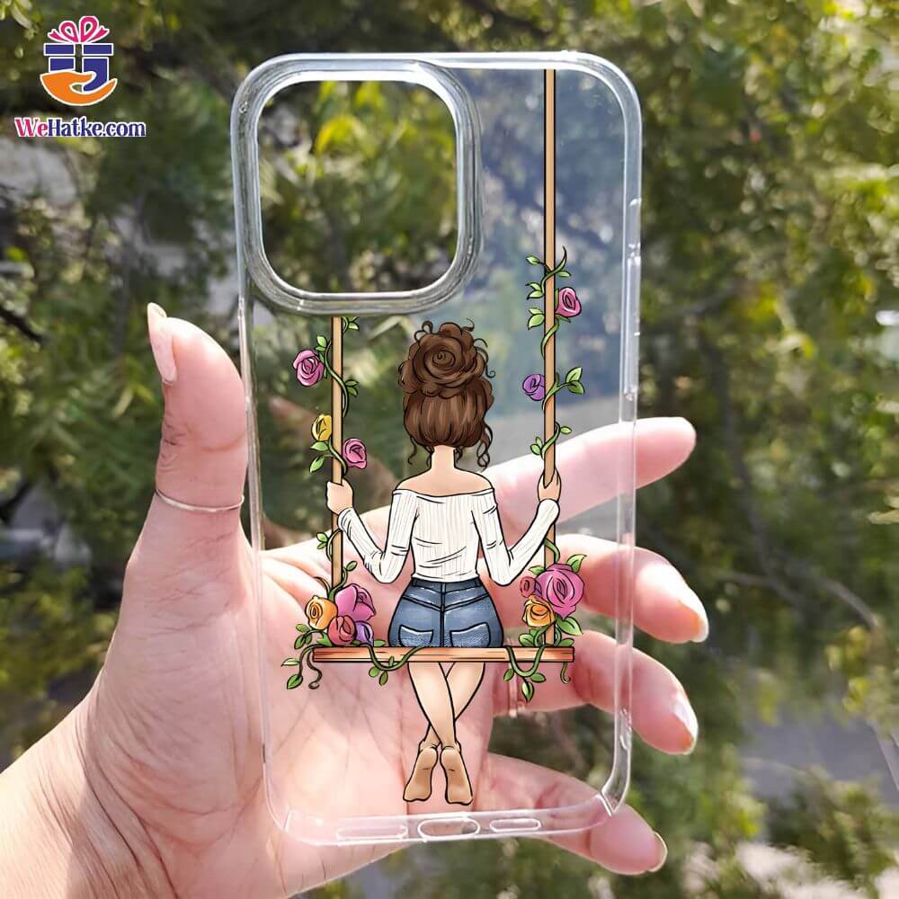 Customized Back Case For girl on Swing