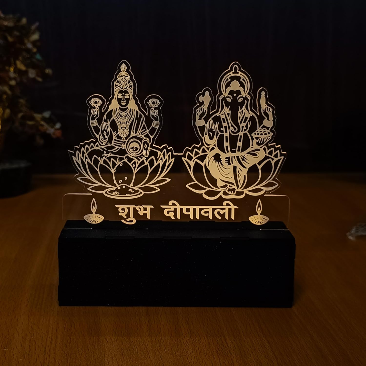 Laxmi Ganesh Lamp with Battery
