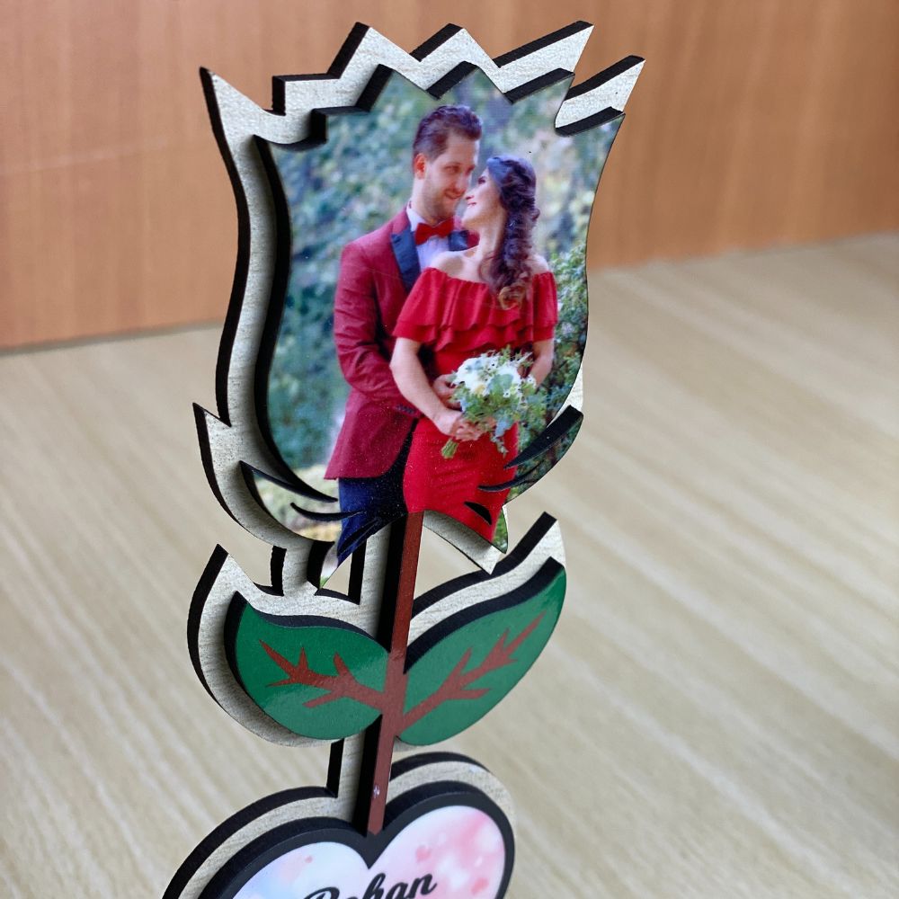 Customized Rose with photo & name for couple on valentine