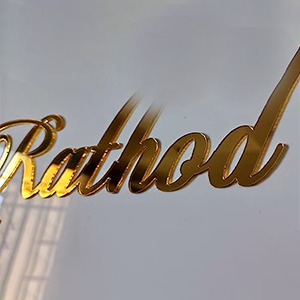 Personalized Home Door Name Plate, Acrylic Embossed letters with Mirror Shine