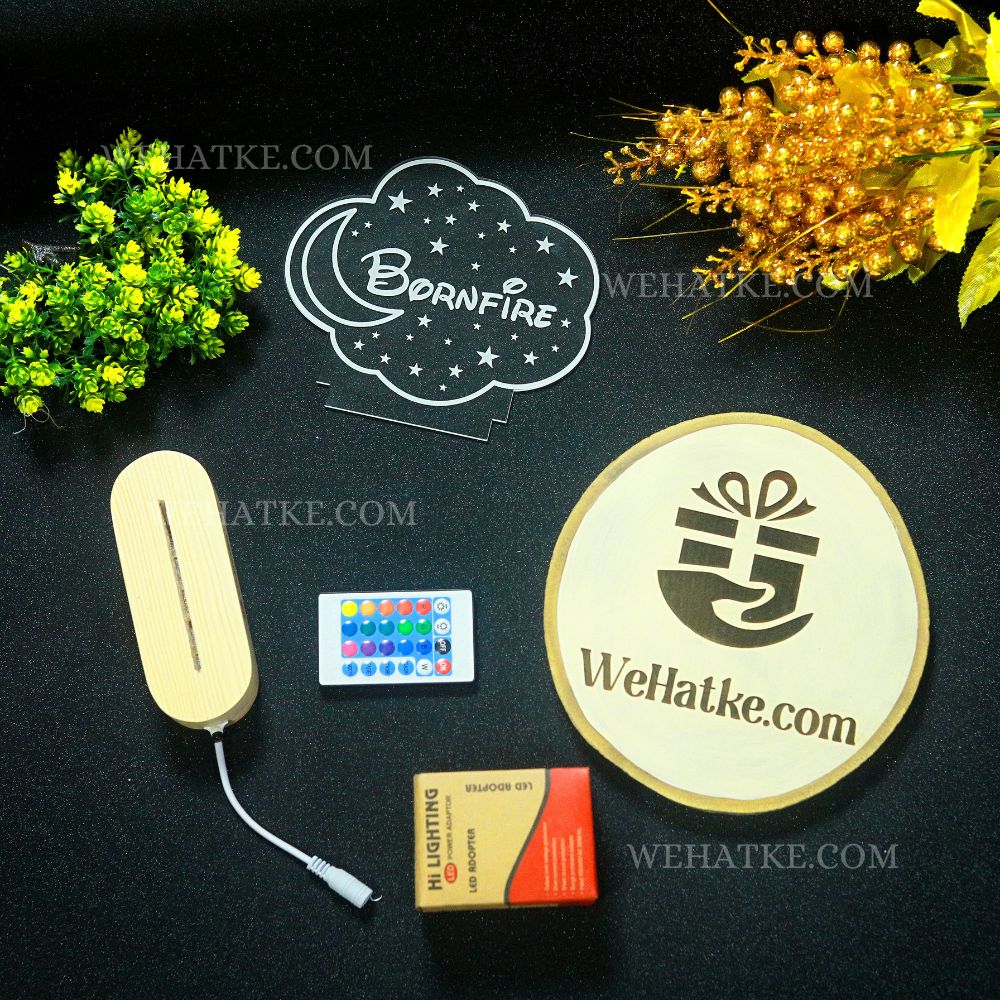 Customized Star & Moon Led Lamp with Name for Kids/girls | Best Gift Idea for Kids/Love