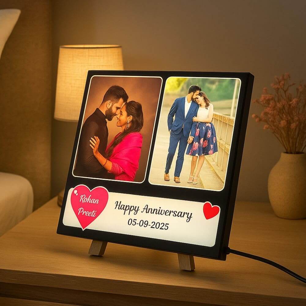 Customized LED Photo Frame with Multiple Light Modes | Anniversary Gift For Couples