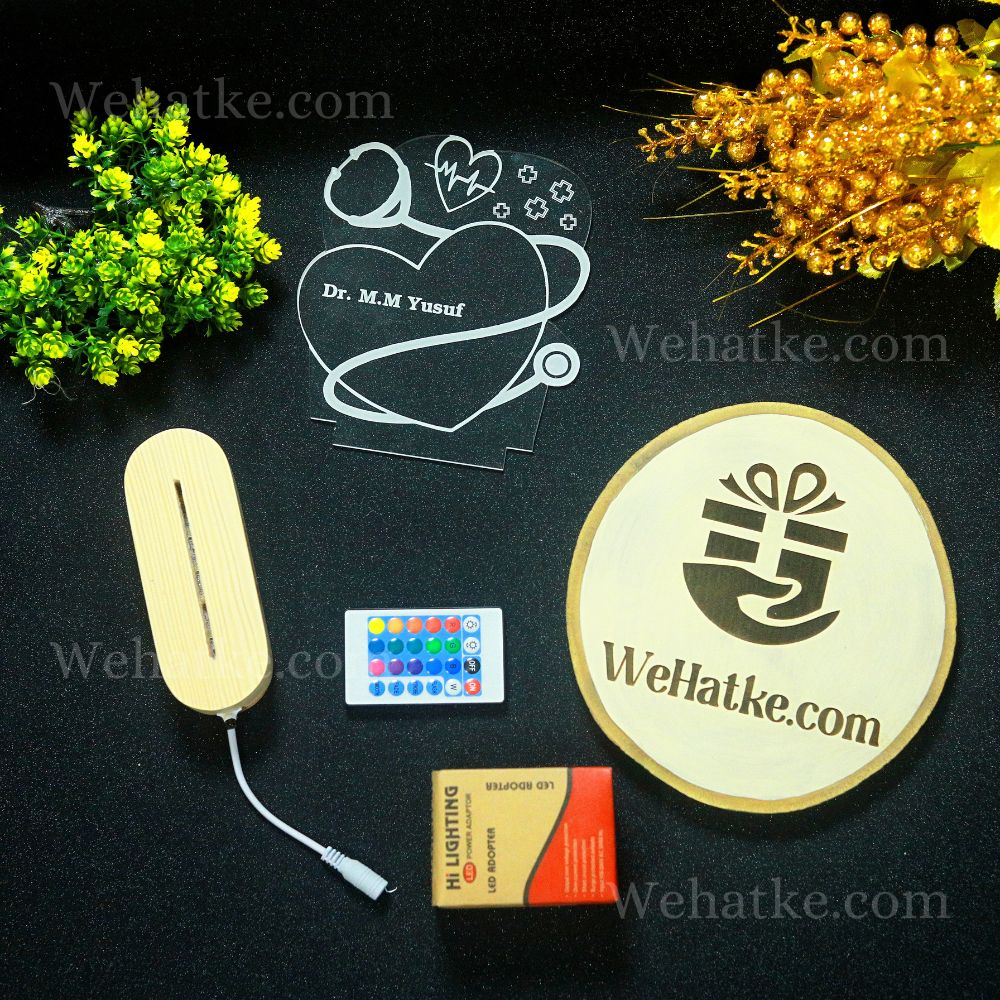 Customized Heart doctor LED lamp with name