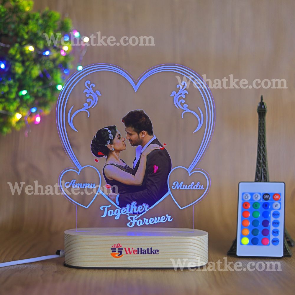 customized Love heart frame with UV printed photo for couple