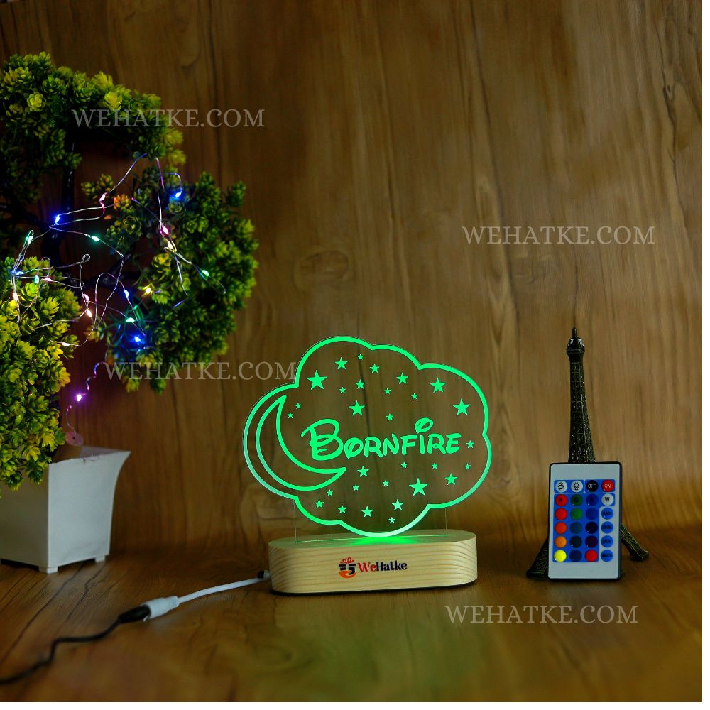 Customized Star & Moon Led Lamp with Name for Kids/girls | Best Gift Idea for Kids/Love