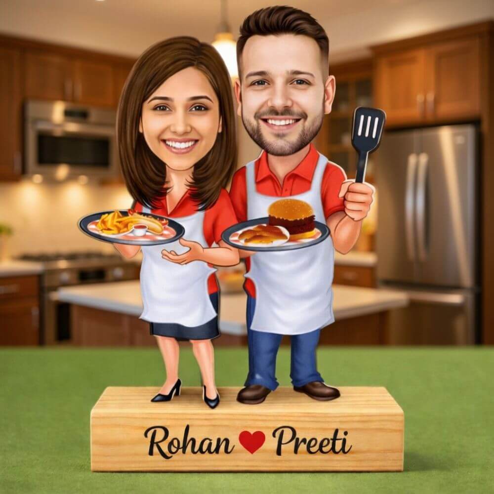 Customized Couple Masterchef caricature