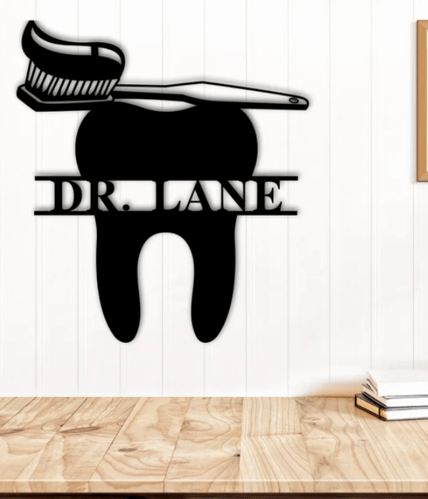 Customized MDF Teeth frame with your name