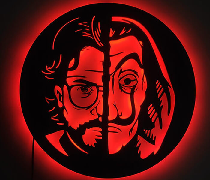 Money Heist Professor Wall Hanging Led Frame