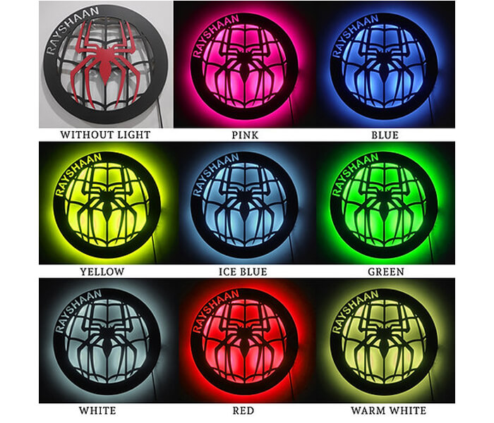 Customized Spiderman Circle Wall Hanging  LED Frame