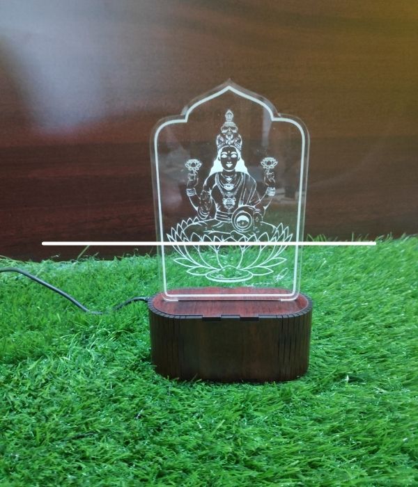 Customized Laxmi acrylic engraving led lamp