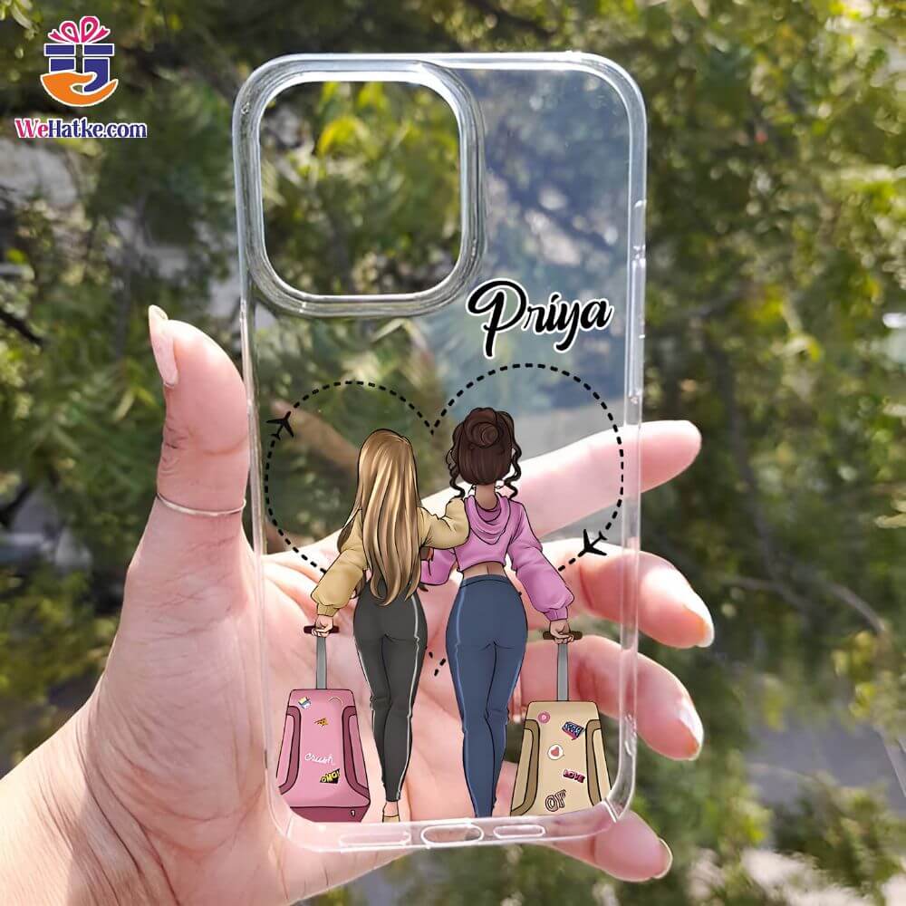 Customized Back Case two Girl Traveling