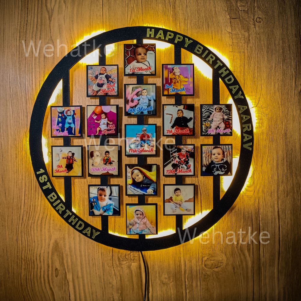Customized Round Family Wall Hanging frame with Photos
