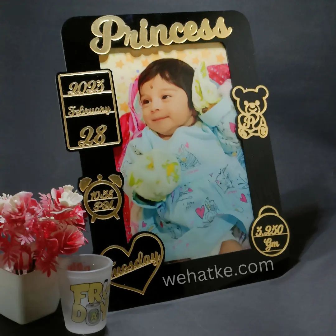 Customized New Born Baby Details Photo Frame