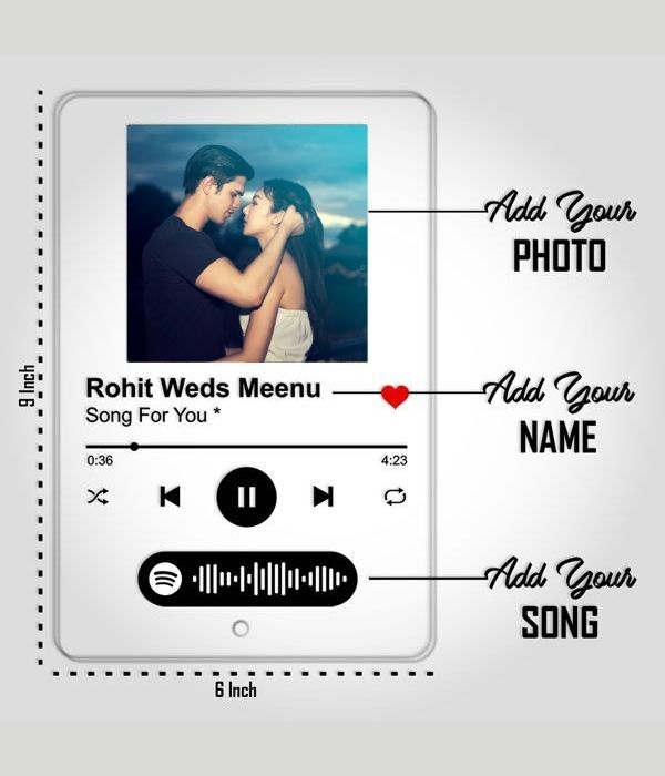 Spotify Acrylic Plaque with Photo & Scannable Code