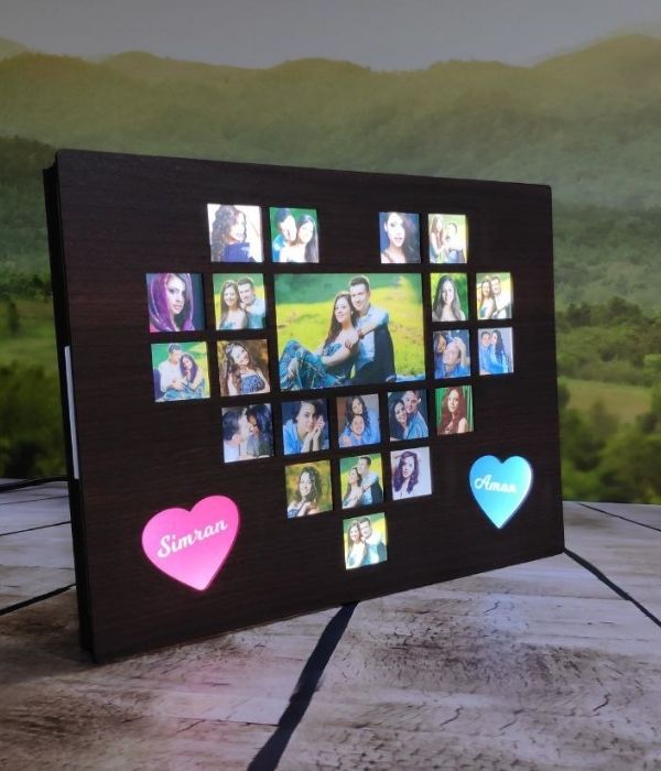 Customized LED couple frame with collage