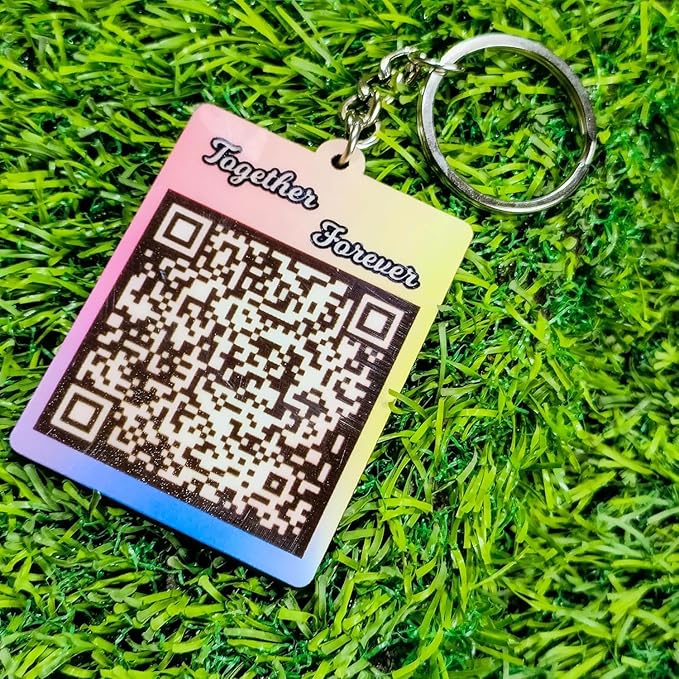Double Side Keychain With QR And Image
