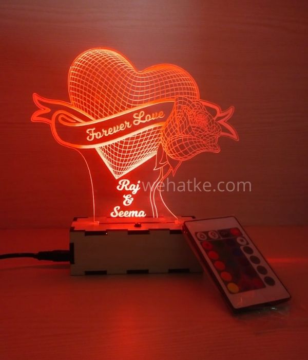 heart rose lamp