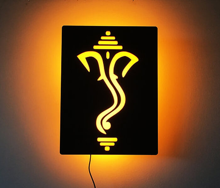 Lord Ganesh Ji Wall Hanging Led Frame