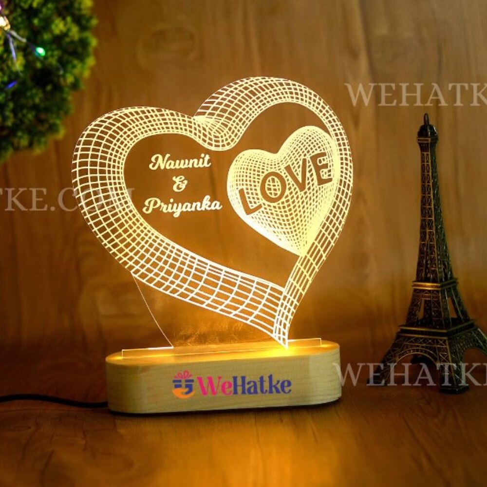 Customized Valentine 3D Illusion Love Heart Shape