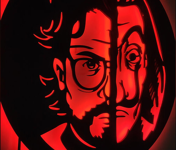 Money Heist Professor Wall Hanging Led Frame