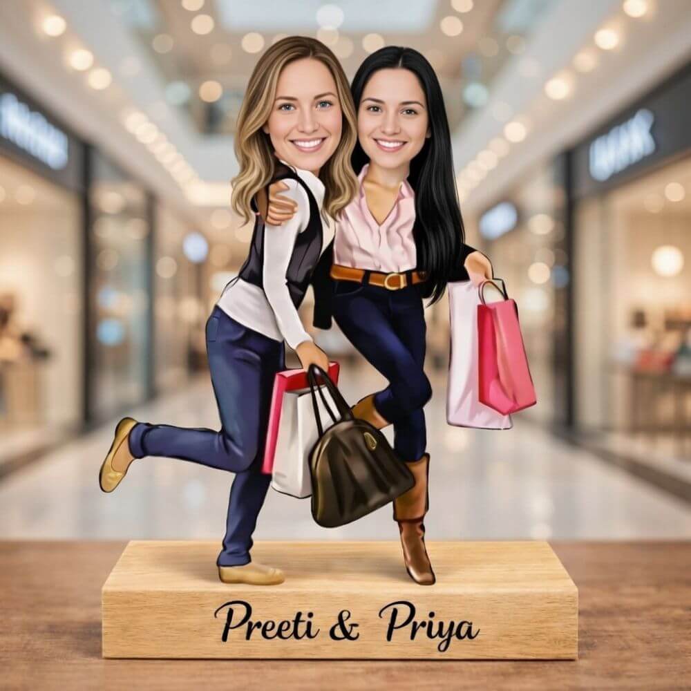Customized caricature for bestie shopping