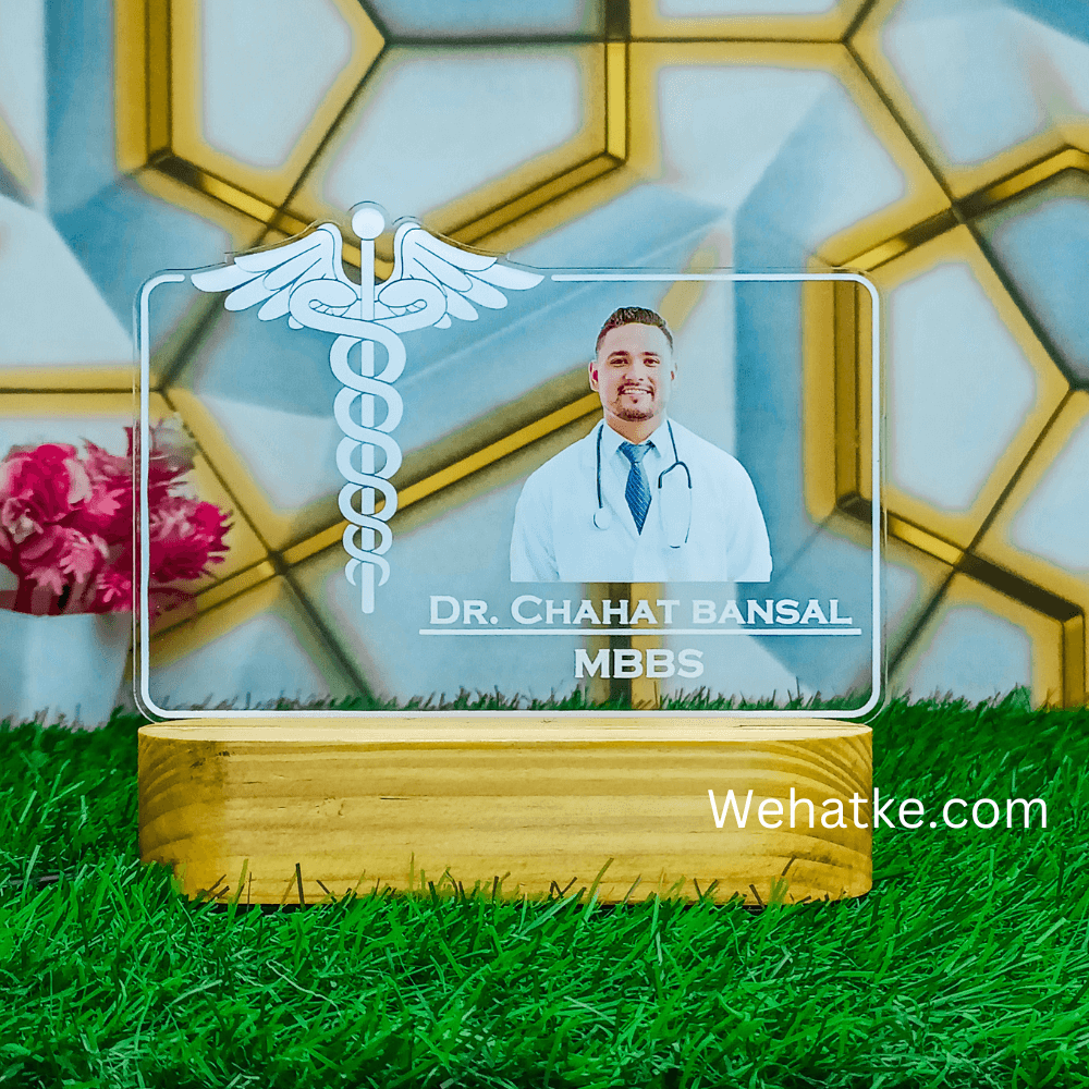 Customized 3D illusion lamp for Doctor With Name & Photo