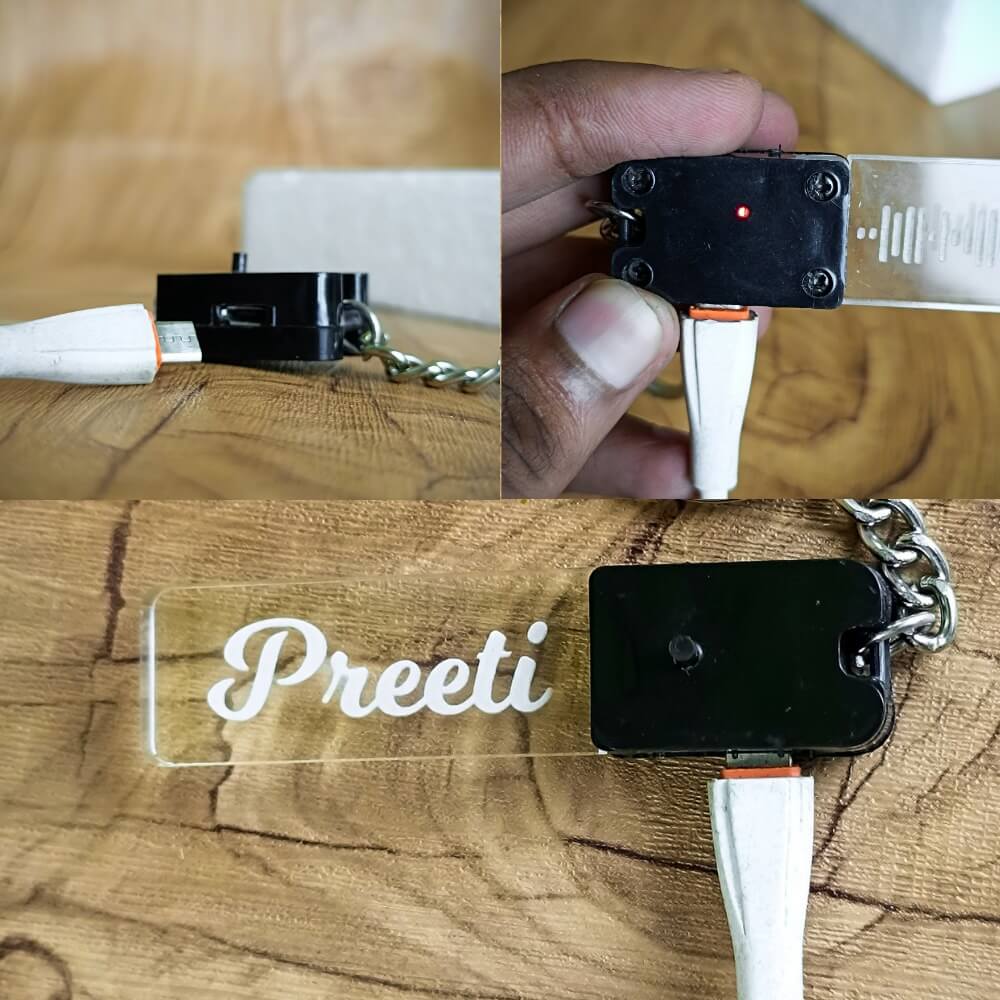 Customized Rechargeable Light Keychain With Name