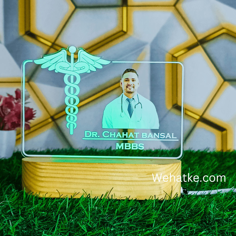 Customized 3D illusion lamp for Doctor With Name & Photo