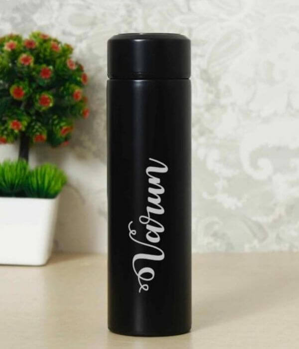 Black Temprature Bottle with Name Gift for Brother