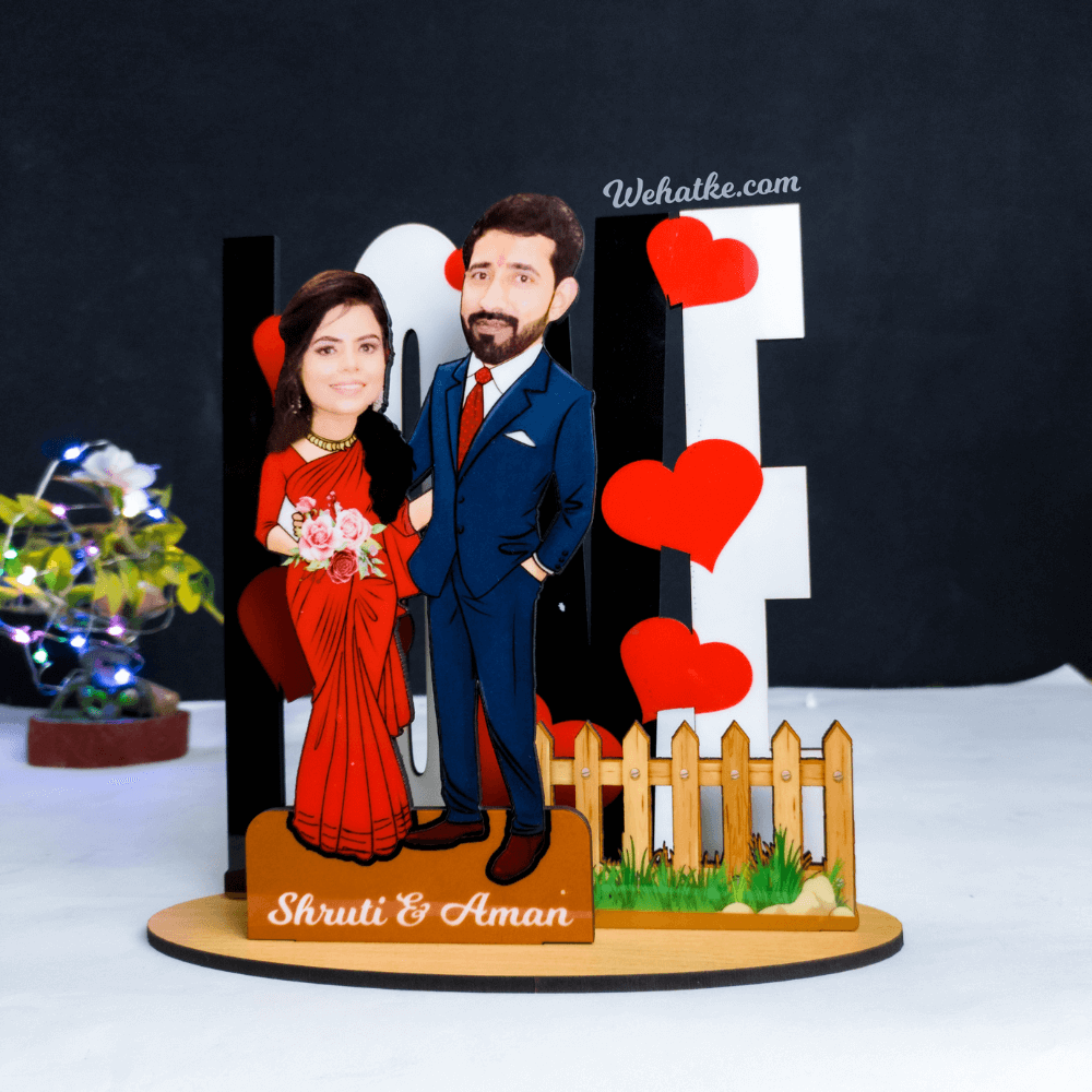 3 layers Couple Caricature