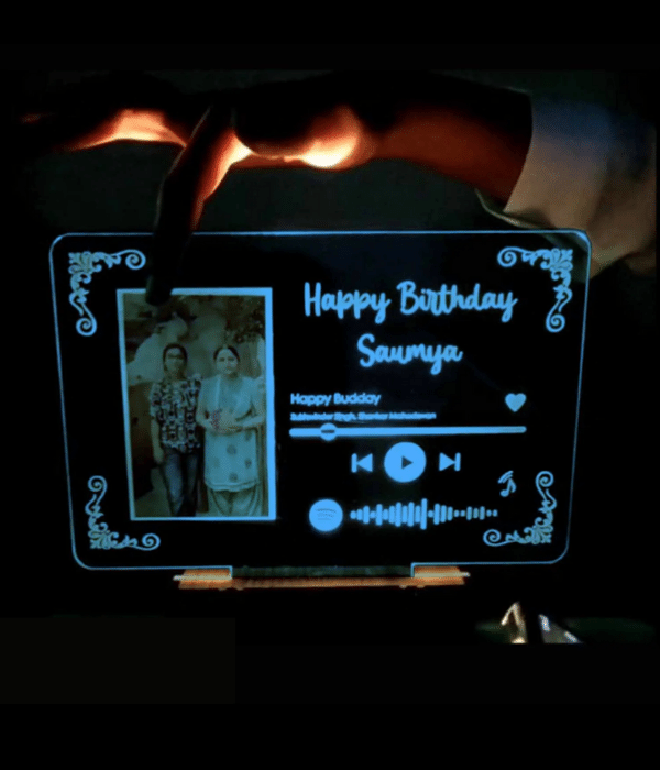 Wehatke LED Customized Spotify with photo & scannable link with musical plaque for birthday anniversary & couple