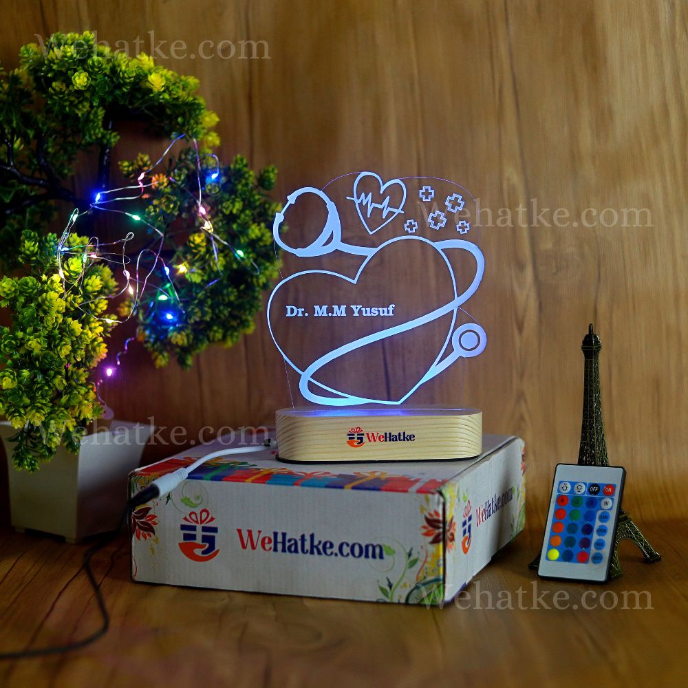 Customized Heart doctor LED lamp with name
