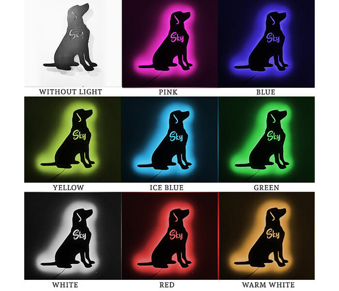 Dog Lovers Wall Hanging Led Frame